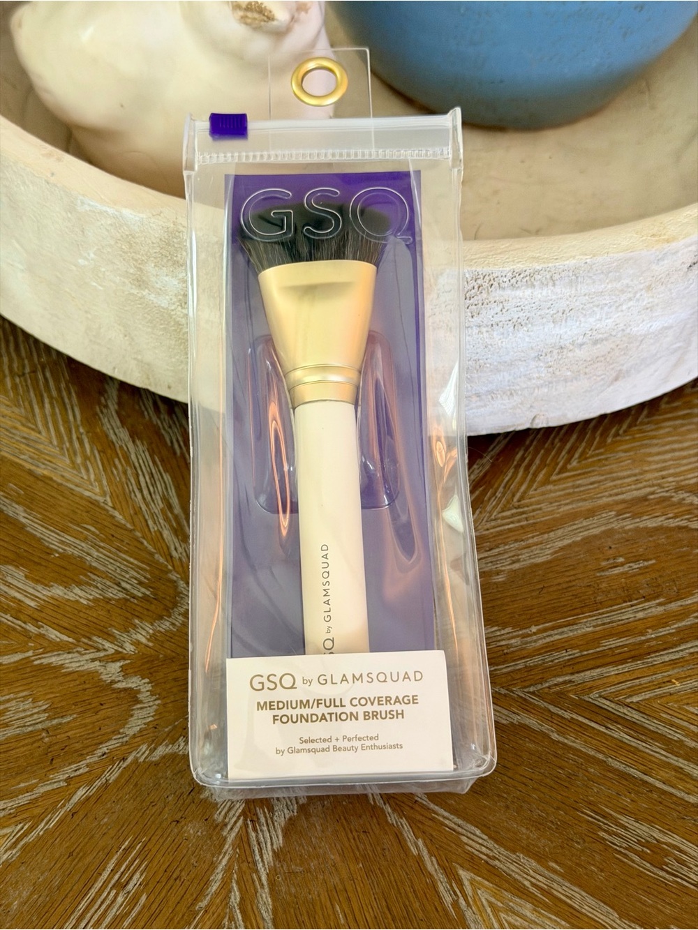 Glam Squad 2 You Cream Handle Foundation Brush with Gold Ferrule